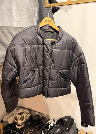 Куртка жіноча zara коротка стьобана чорна розмір s
