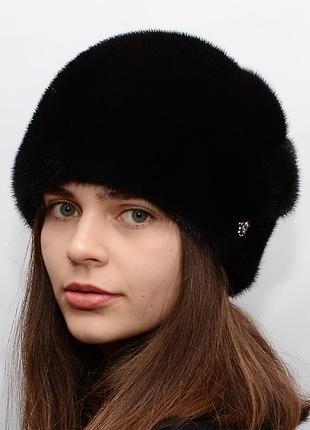 Женская зимняя норковая шапка
