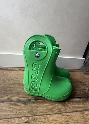 Чоботи гумові крокси дитячі  crocs handle it rain boot  c8 оригінал 15-15,5см