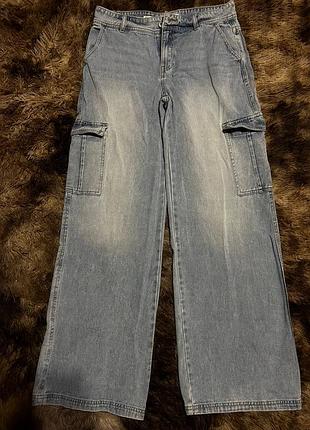 🩶 джинси house wear denim — wide leg / straight, сірі
