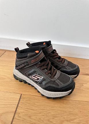Черевики дитячі skechers демісезонні, чорно-коричневі, розмір 32