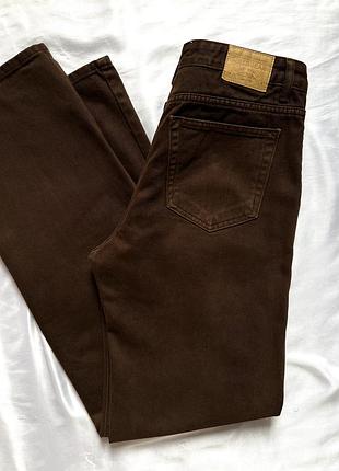 Коричневі прямі джинси бренду pull&bear