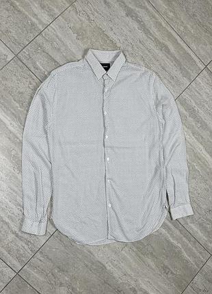 The koopless white polka dot long sleeve button up shirt size m рубашка сорочка
