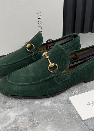 Gucci jordaan horsebit loafers мужские туфли лоферы замша оригинал 42 eur