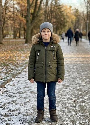 Дитяча зимова тепла курточка бренд fila р. 134