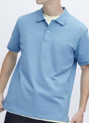 Чоловіче поло uniqlo dry piqué блакитне