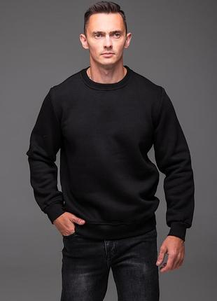Світшот чоловічий чорний casual на флісі
