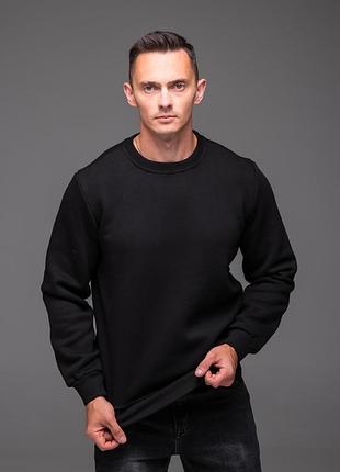 Свитшот мужской черный casual на флисе 5