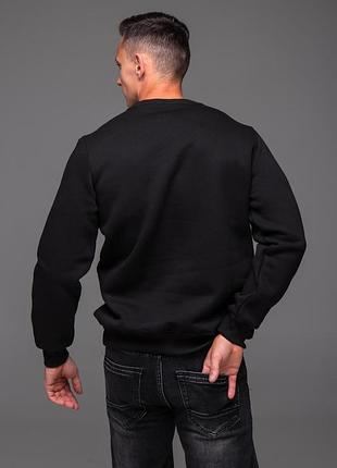 Свитшот мужской черный casual на флисе 9