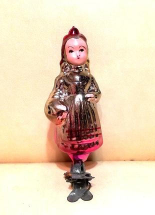 Вінтаж! новорічна ялинкова іграшка на прищіпці «червона шапочка», 1950р.—1960