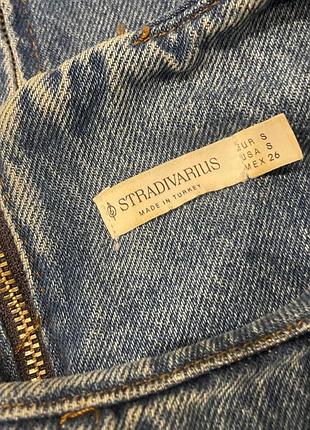 Жіночий джинсовий сарафан stradivarius синій міні 4