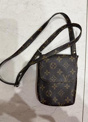 Сумка крос-боді жіноча louis vuitton коричнева прямокутна