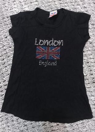 Чорна жіноча футболка london england № 491