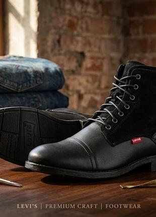 Мужские кожаные оригинальные ботинки levi’s