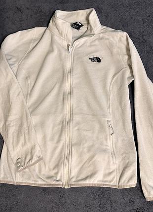 Жіноча біла флісова кофта the north face на блискавці, розмір m