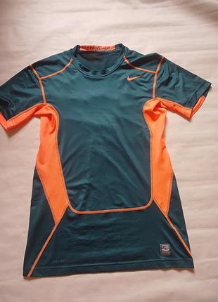 Спортивна футболка nike pro combat dri-fit синьо-помаранчева