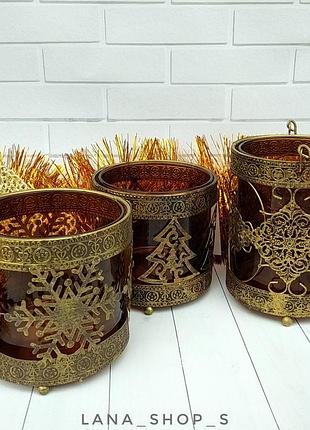Подсвечник бронзовый елка (1 шт)+ свеча в подарок