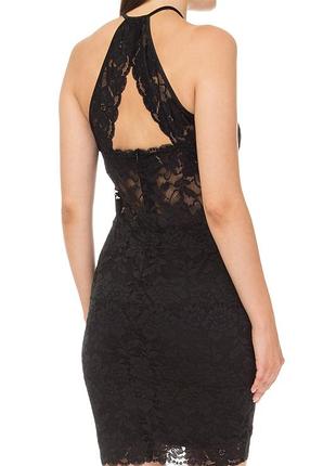 Коротка жіноча сукня guess чорна мереживна з відкритою спиною