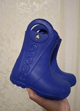 Чоботи гумачки crocs c10, розмір 27-28, устілка 17см, колір синій