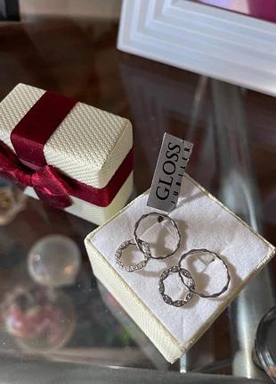 Сережки для жінок gloss jubiler срібні кільця