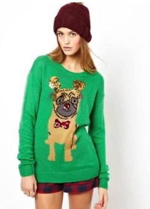 Жіночий різдвяний светр із паєтками asos uk14 eur 42