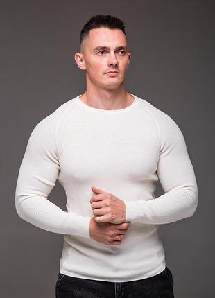 Білий чоловічий светр slim fit 2
