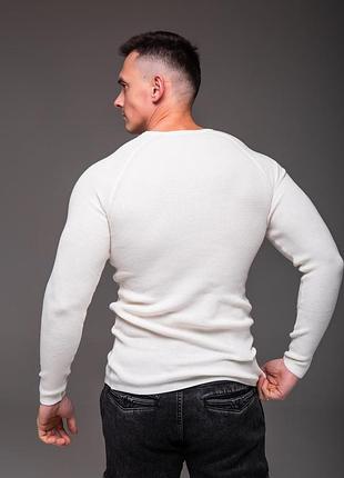 Білий чоловічий светр slim fit 5