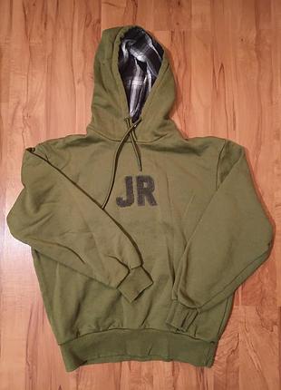 Худі john richmond оливкове з капюшоном та написом jr