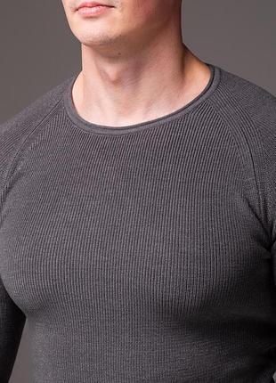 Серый мужской свитер slim fit 3