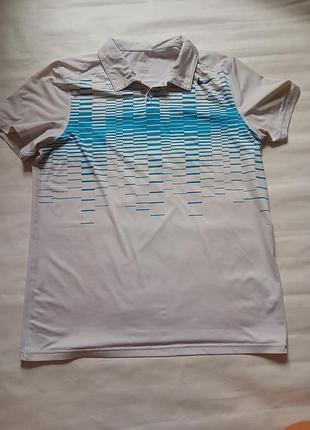 Поло чоловіче nike dri-fit біле з геометричним принтом