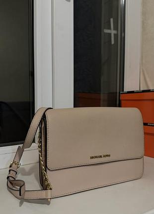 Жіноча сумка крос-боді michael kors світло-рожева оригінал