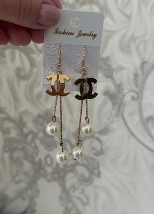 Сережки серьги шанель chanel