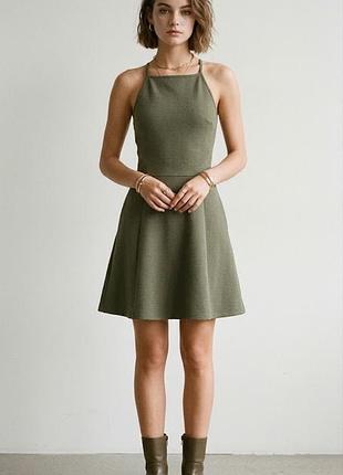Стильный базовый сарафан h&amp;m divided в рубчик цвета хаки / болотного р.42-46