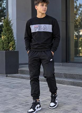 Світшот підлітковий 170-176 на 15-16 років fila оригінал для хлопчика підлітка чорний ідеальний