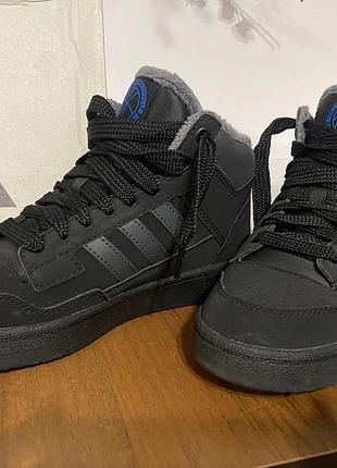 Кросівки високі adidas чорні теплі на шнурівці