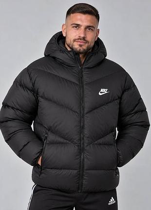 Чоловічий зимовий пуховик nike на біо пуху