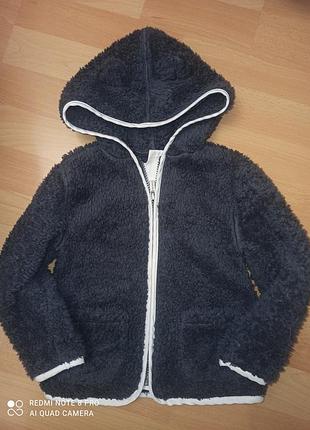 Кофта old navy для дівчинки 3 роки, графітова плюшева зіпка з вушками