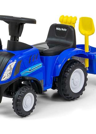Машинка для катання трактор milly mally new holland t7 blue