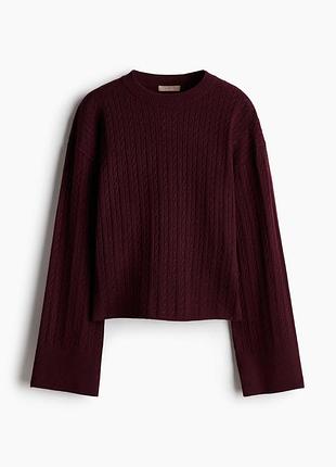 Джемпер жіночий h&m бордовий фактурний