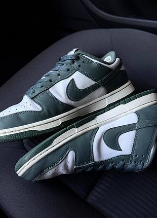 Кросівки nike dunk low зелено-білі 5