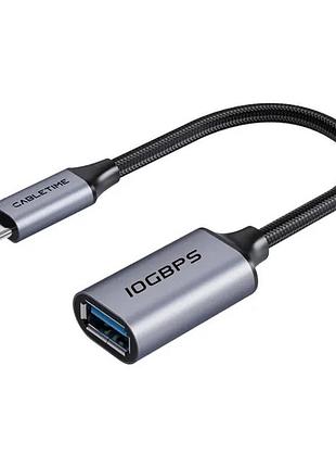 Кабель cabletime usb 3.2 type-c male – usb 3.2 type-a female, 0.5 м, black (cp62g)