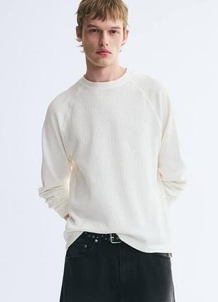 Натуральній білий чоловічий светр asos в розмірі l