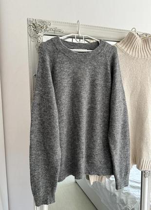 Теплый серый свитер zara xl