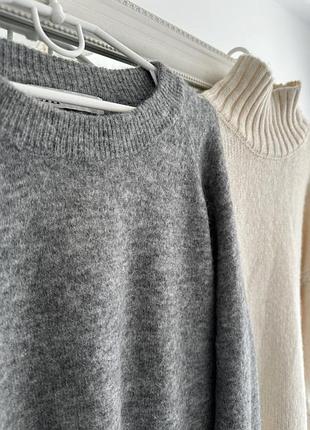 Теплый серый свитер zara xl 4
