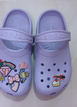 Дитячі сабо crocs фіолетові, розмір j1 (32-33), 20 см