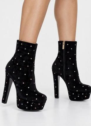 Черные бархатные ботильоны kurt geiger