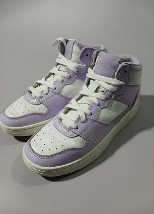 Высокие кроссовки karl kani 89 high (оригинал) - нежный бело-сиреневый цвет