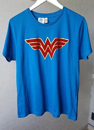 Футболка wonder woman синя з логотипом
