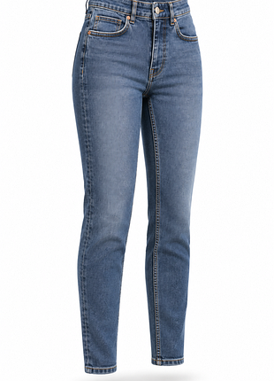 Женские синие джинсы скинни (skinny) с высокой посадкой zara