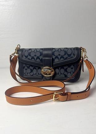 Сумка оригінальна coach georgie denim-multi